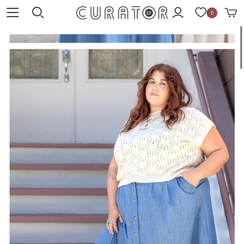 Curator SF Rosey Sweater Lace Beige Crop XL / 2XL